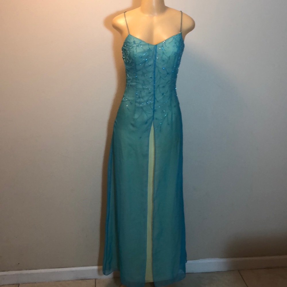 Aqua prom dress